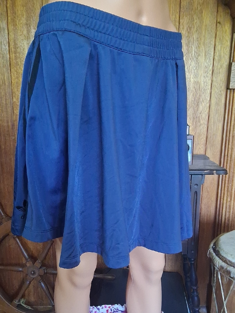 adidas Navy Blue 3 Stripe Athletic Skater Skirt